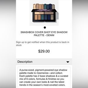 Smashbox cover shot denim eye shadow palette